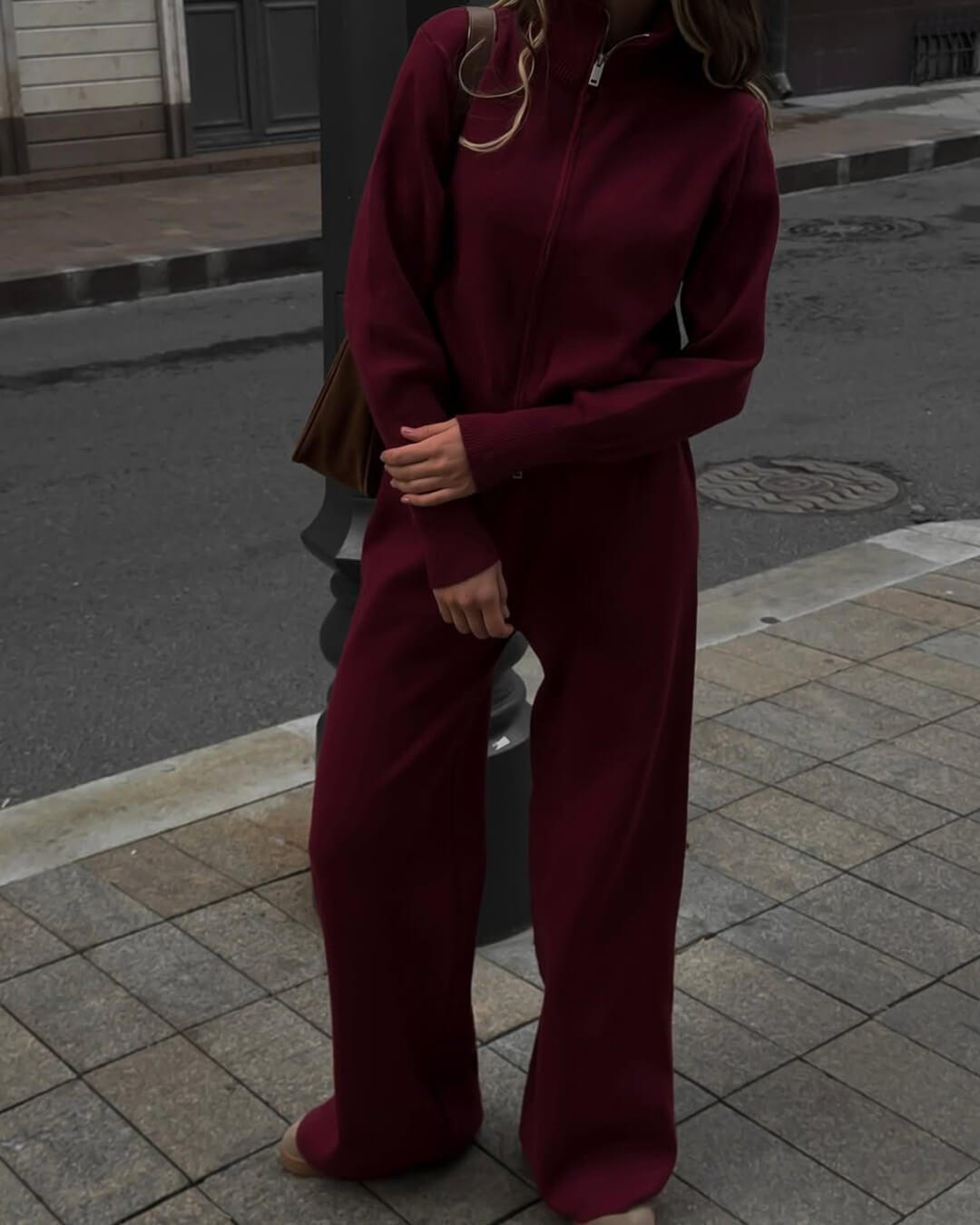Soria | Damen Strick Set Jacke Mit Reißverschluss