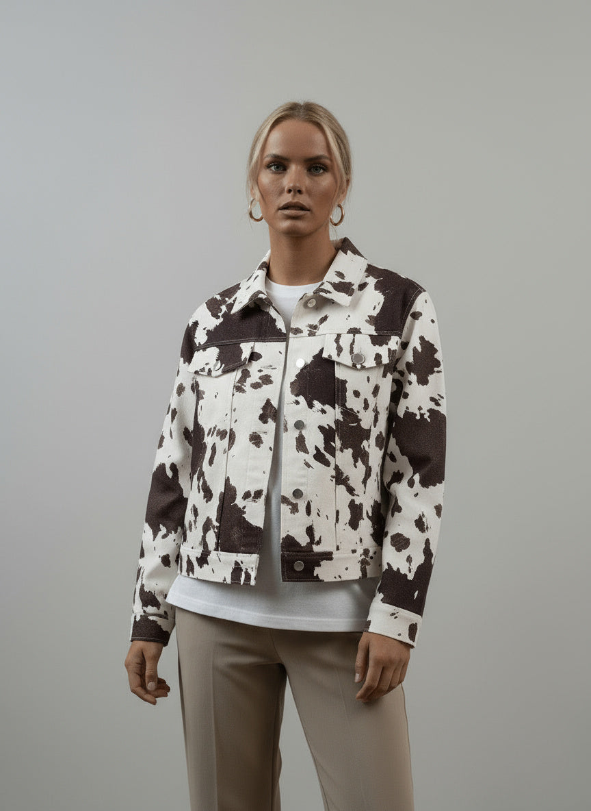 Aylin | Short jacket with cow print 