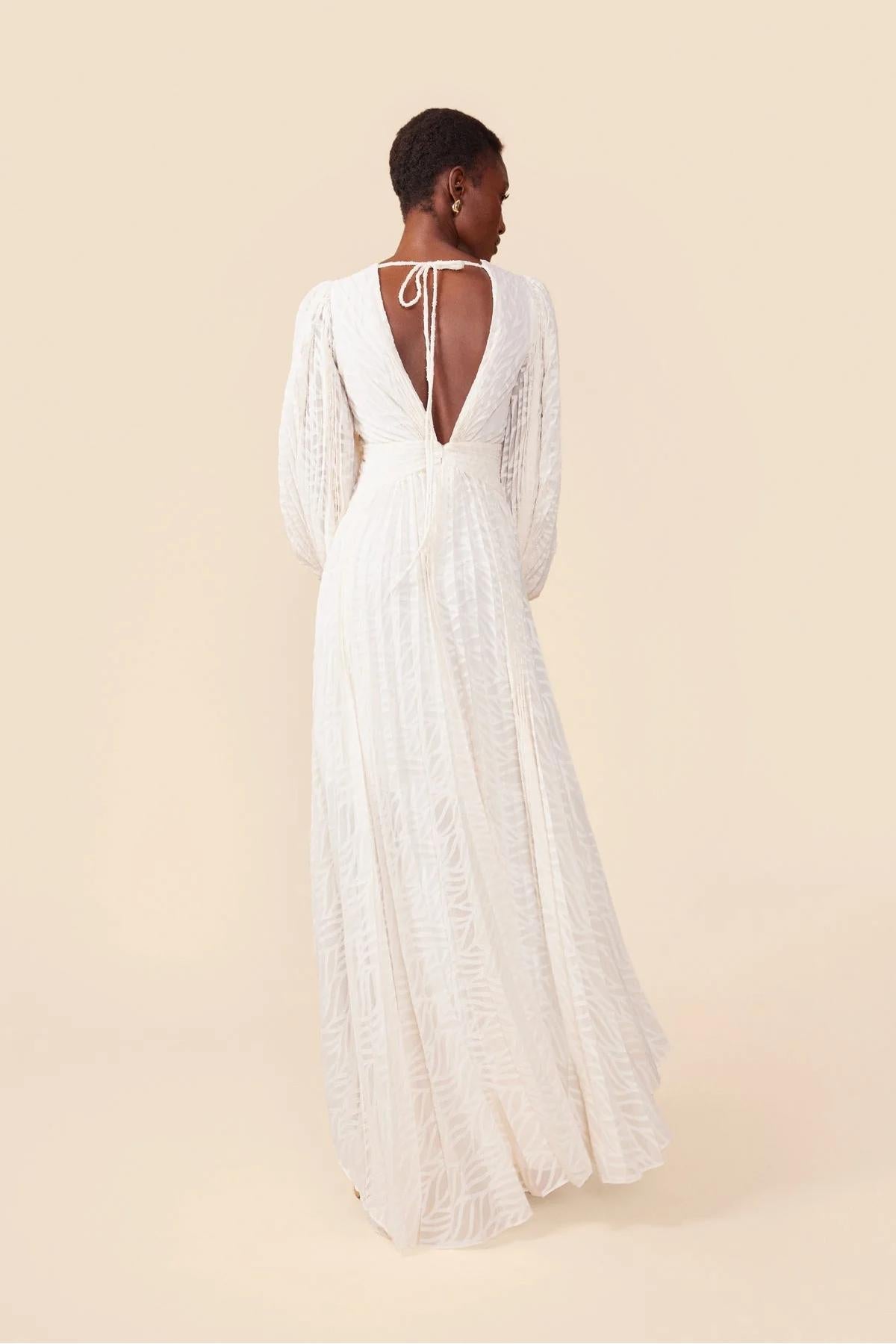 Florie | Langes Chiffon-V-Ausschnitt Kleid
