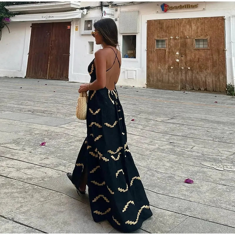Alodia | Strapless Long Halter Dress
