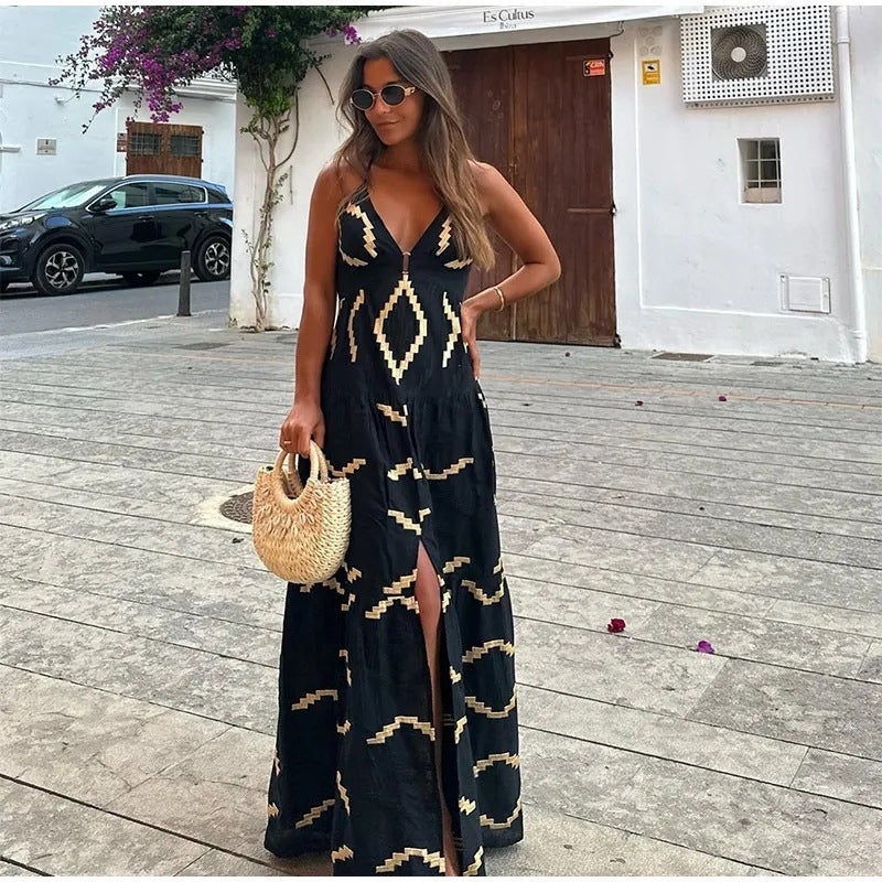 Alodia | Strapless Long Halter Dress