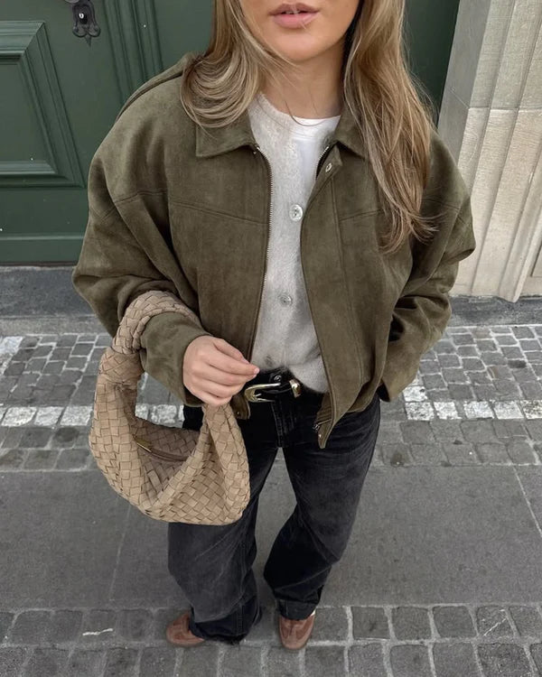 LUMIÈRE | FAUX SUÈDE BOMBERJACKE