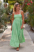 Aethra Damen Maxikleid mit Spaghettiträgern und weitem Rock