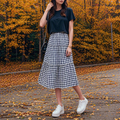 Althea Women's Plaid Midi Skirt