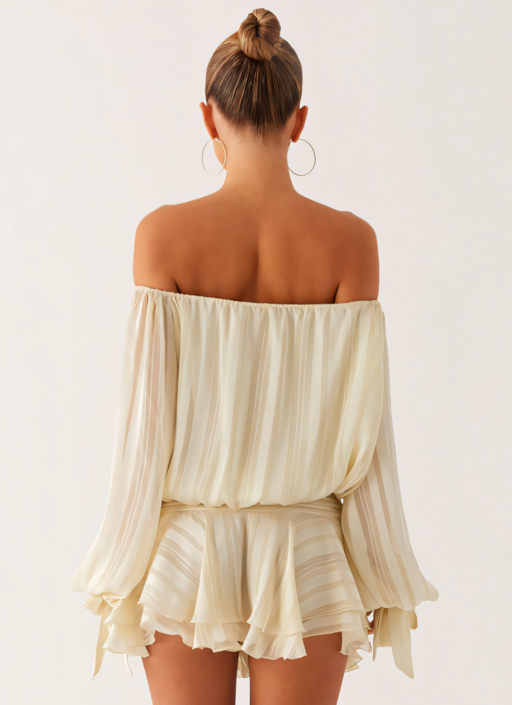 Amalia Damen Playsuit mit Off-Shoulder-Ausschnitt