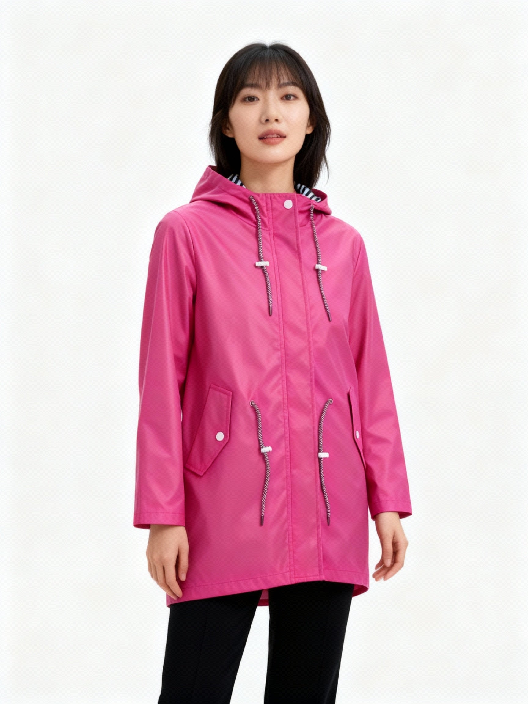 Aura | Damen Übergangsjacke mit Kapuze und Frontreißverschluss