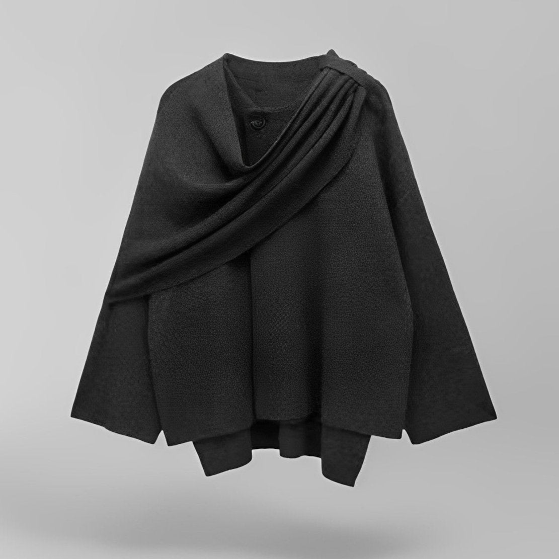 Bedelia | Women's Cape Coat with Scarf Collar