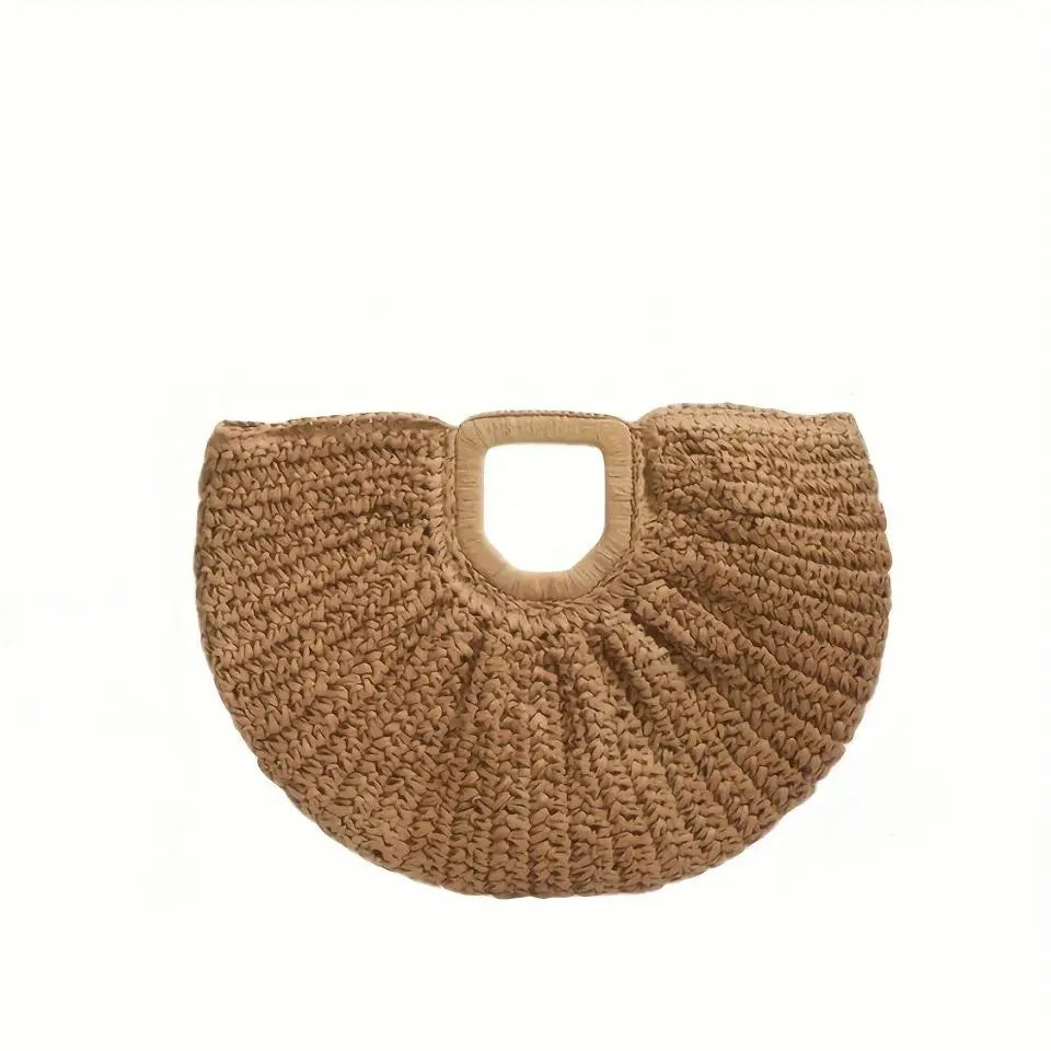 Calypso Damen Handtasche geflochten Halbmond mit Grifföffnung