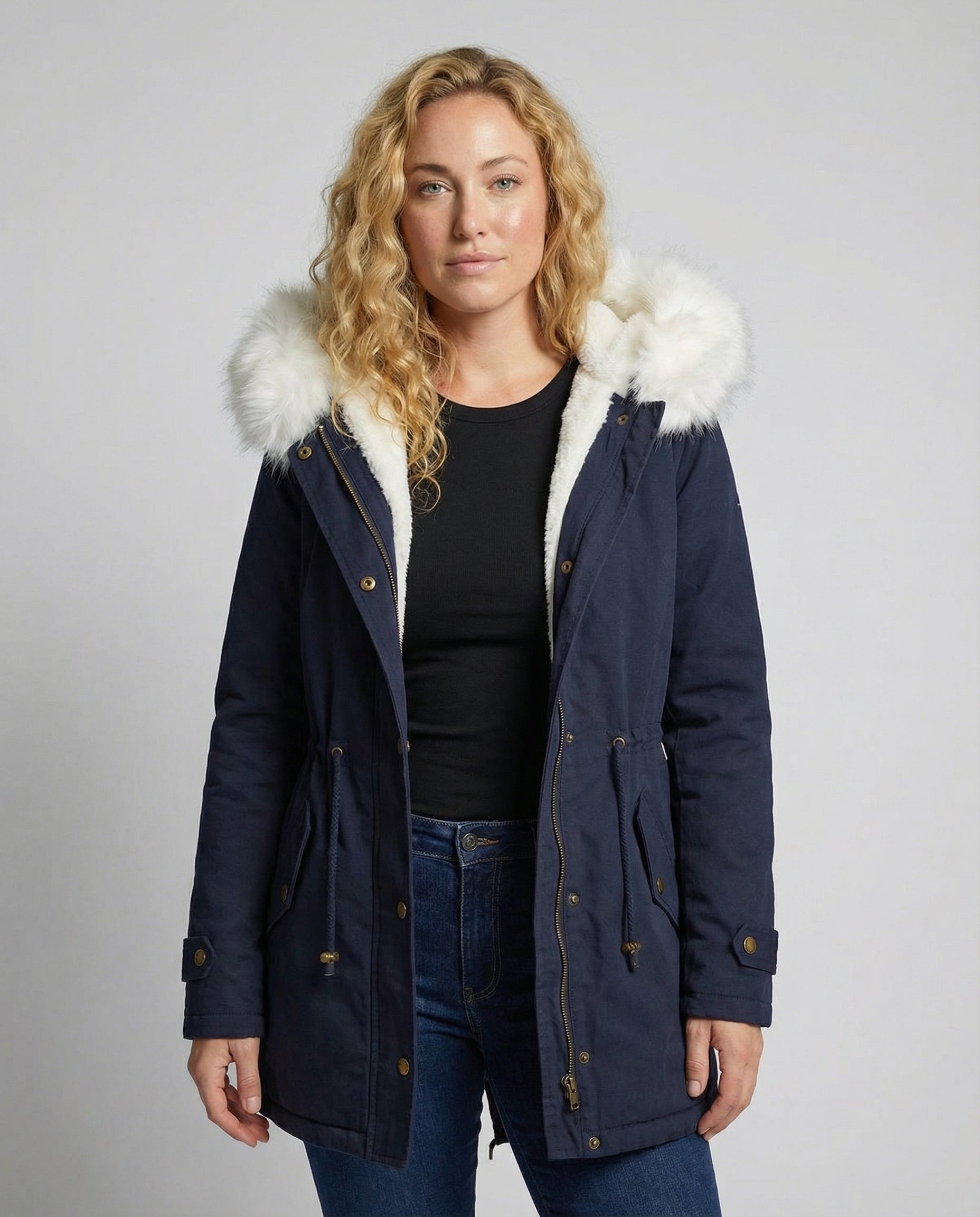 Calysa | Damen Steppjacke mit Druckknopfverschluss