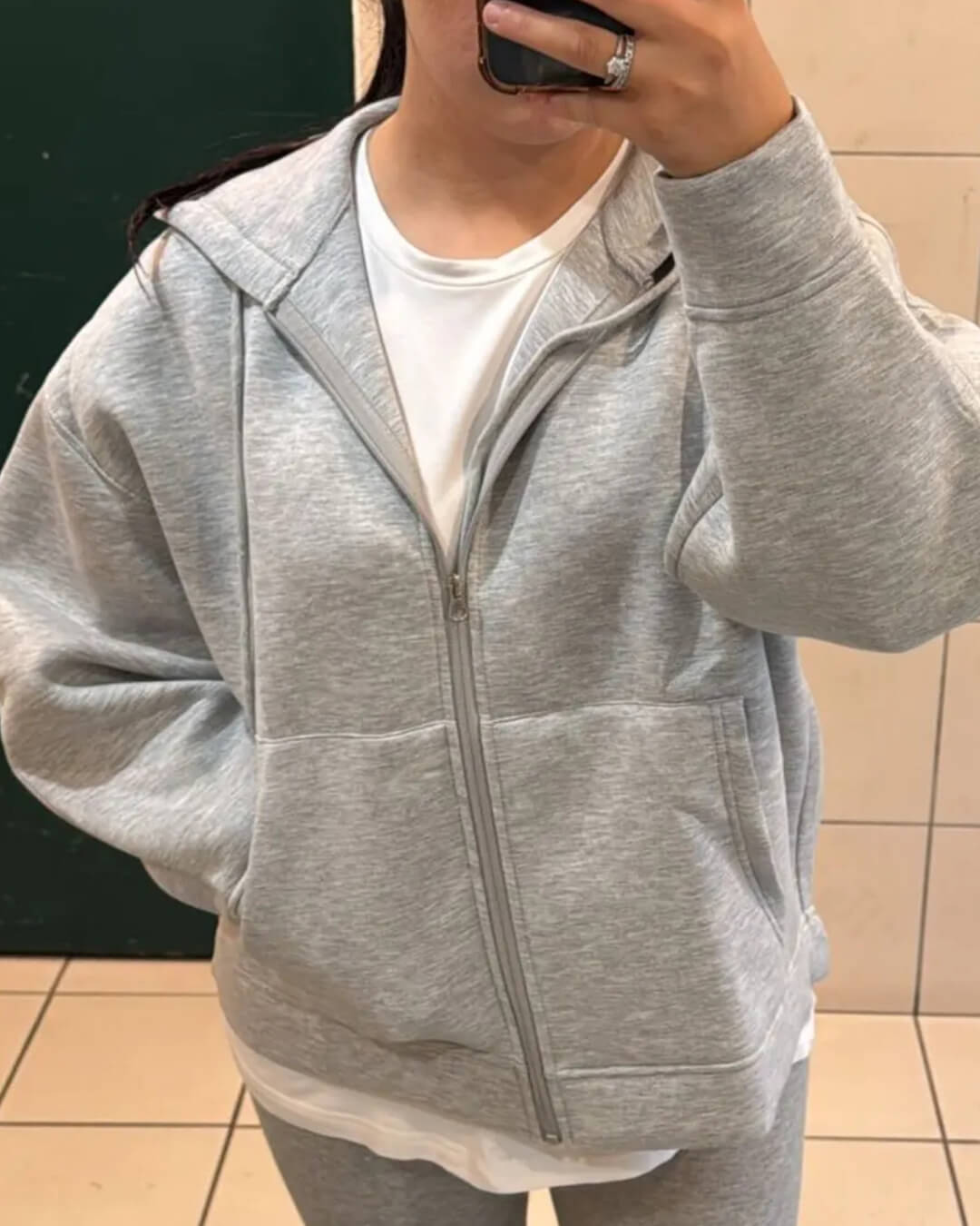 Damen Zip-Hoodie mit Kapuze und Reißverschluss