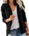 Eliana women's jacket with stand-up collar and front zipper with snap placket