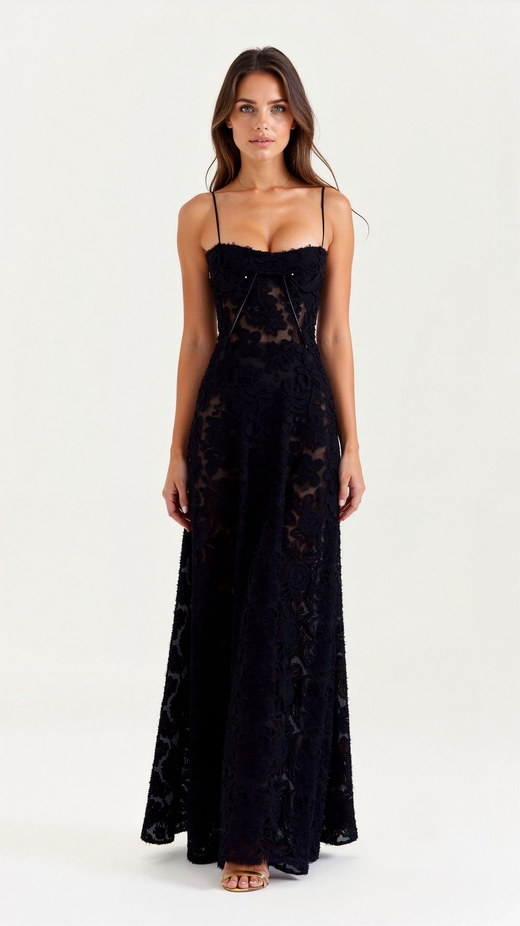Alma | Long dress with lace-up back