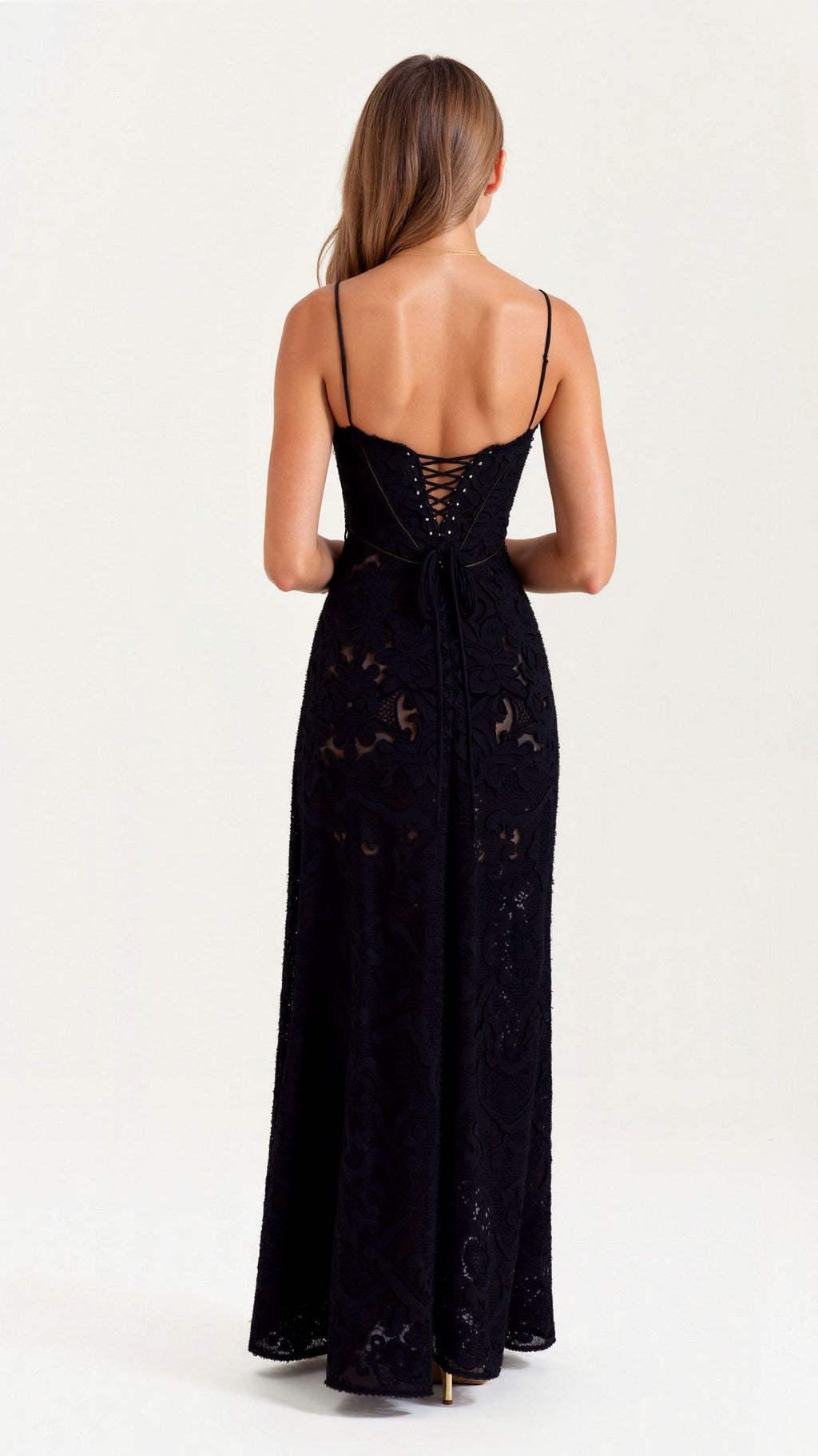 Alma | Long dress with lace-up back