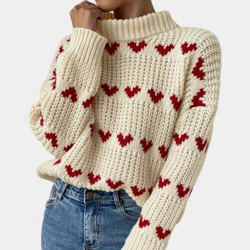 Fayen | Strickpullover Mit Herzmuster