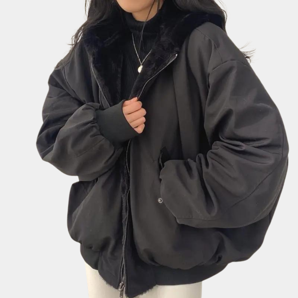 Lirena | Damen Oversized Winterjacke mit Kapuze und Reißverschluss
