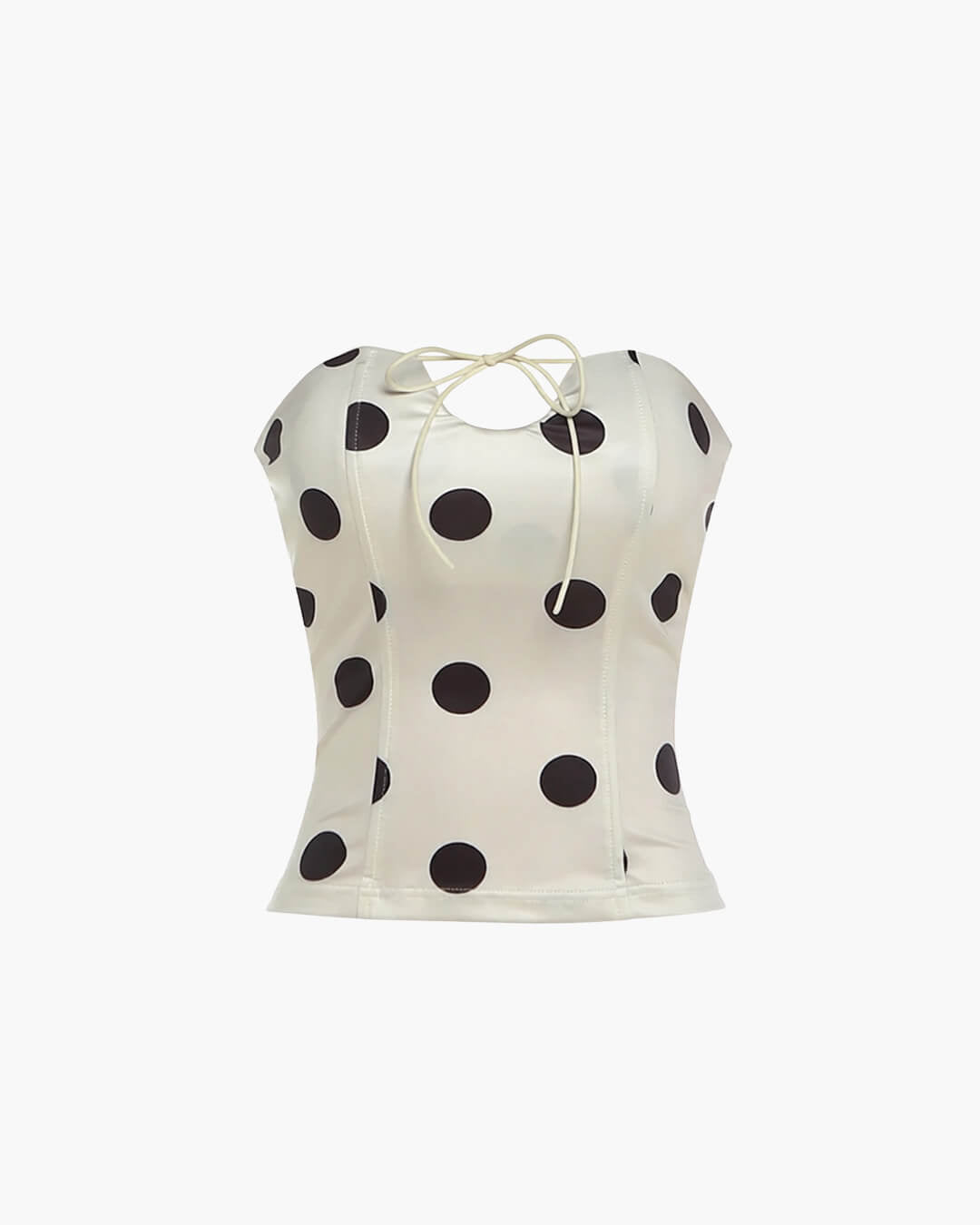 Loriana | Damen Trägerloses Polka-Dot Corsagen-Top