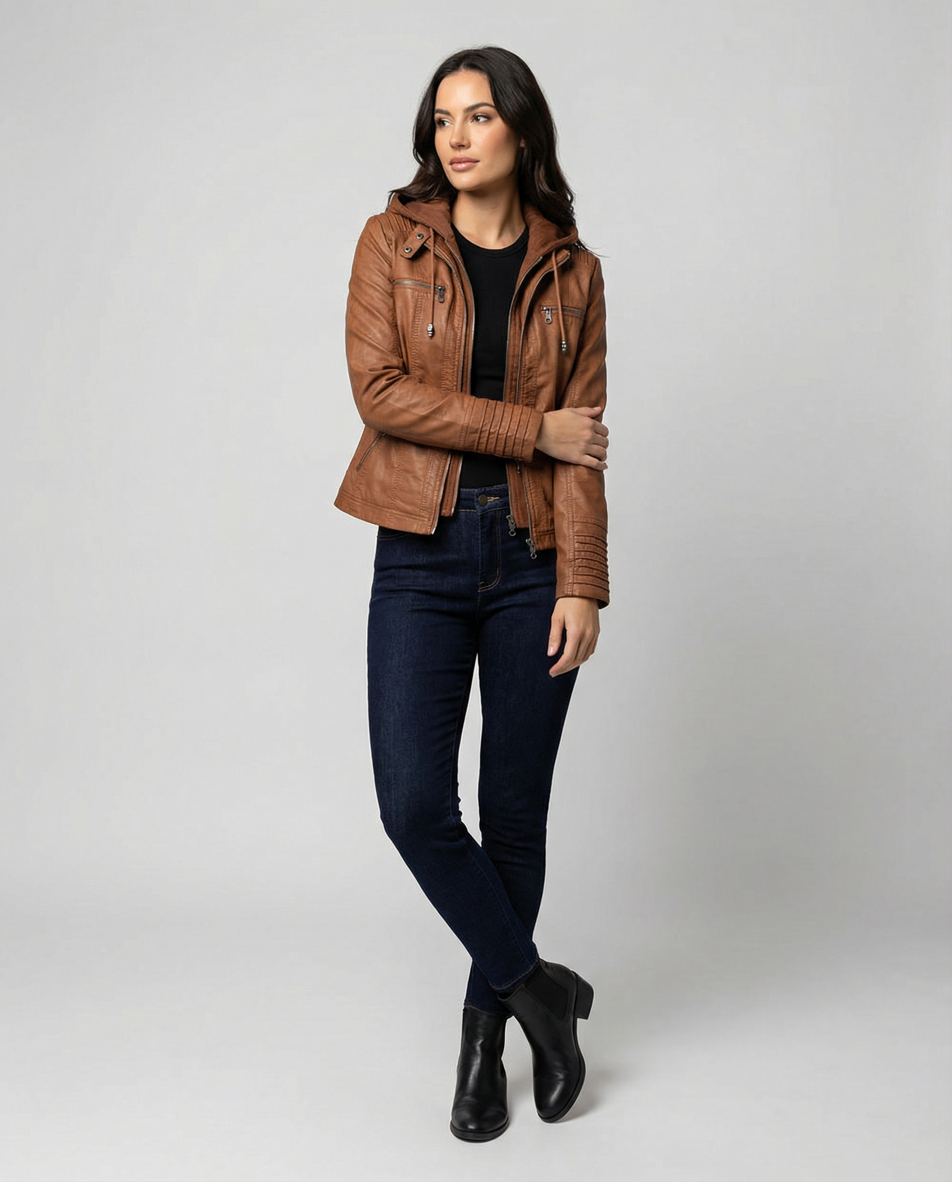 Maribel | Women's Jacket with Hood and Front Zipper