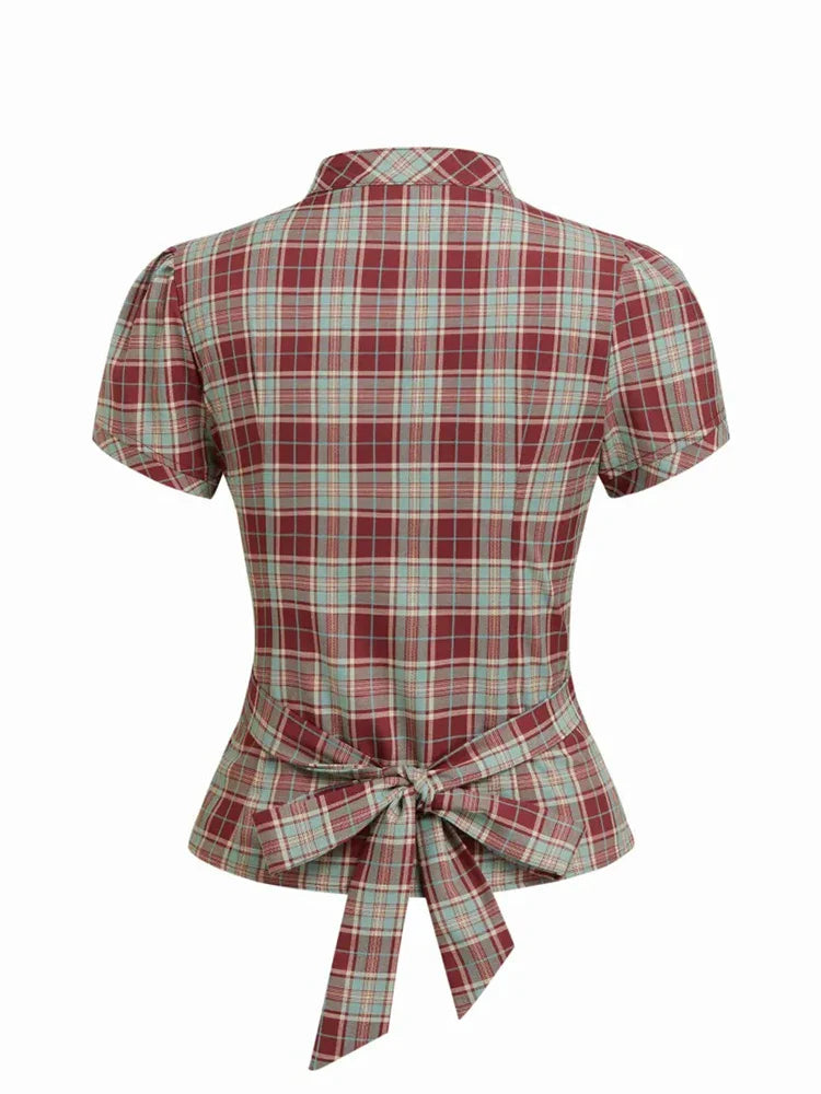 Marvella Damen Top mit Karomuster