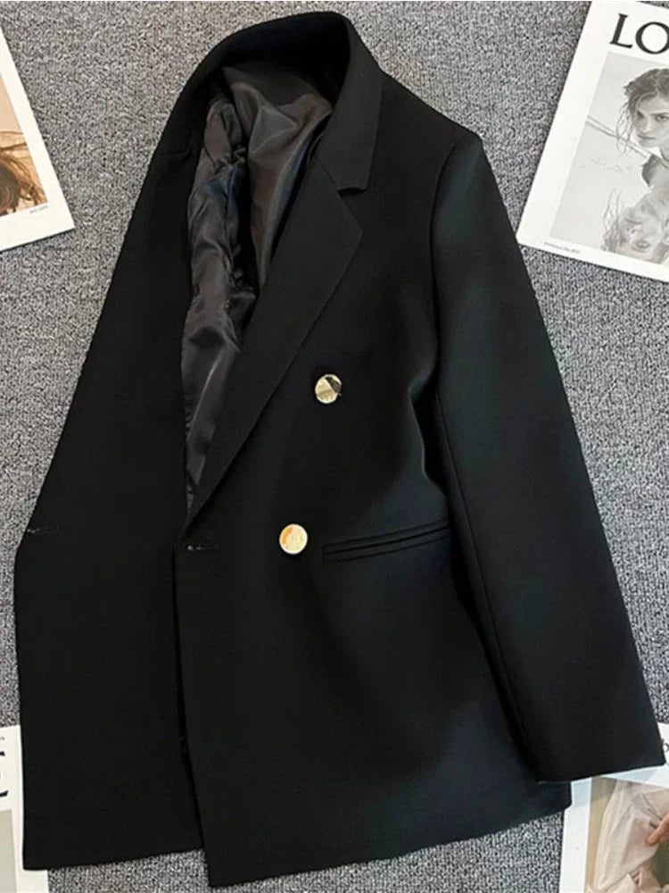 Mathilda Women's Double-Breasted Blazer with Lapel Collar