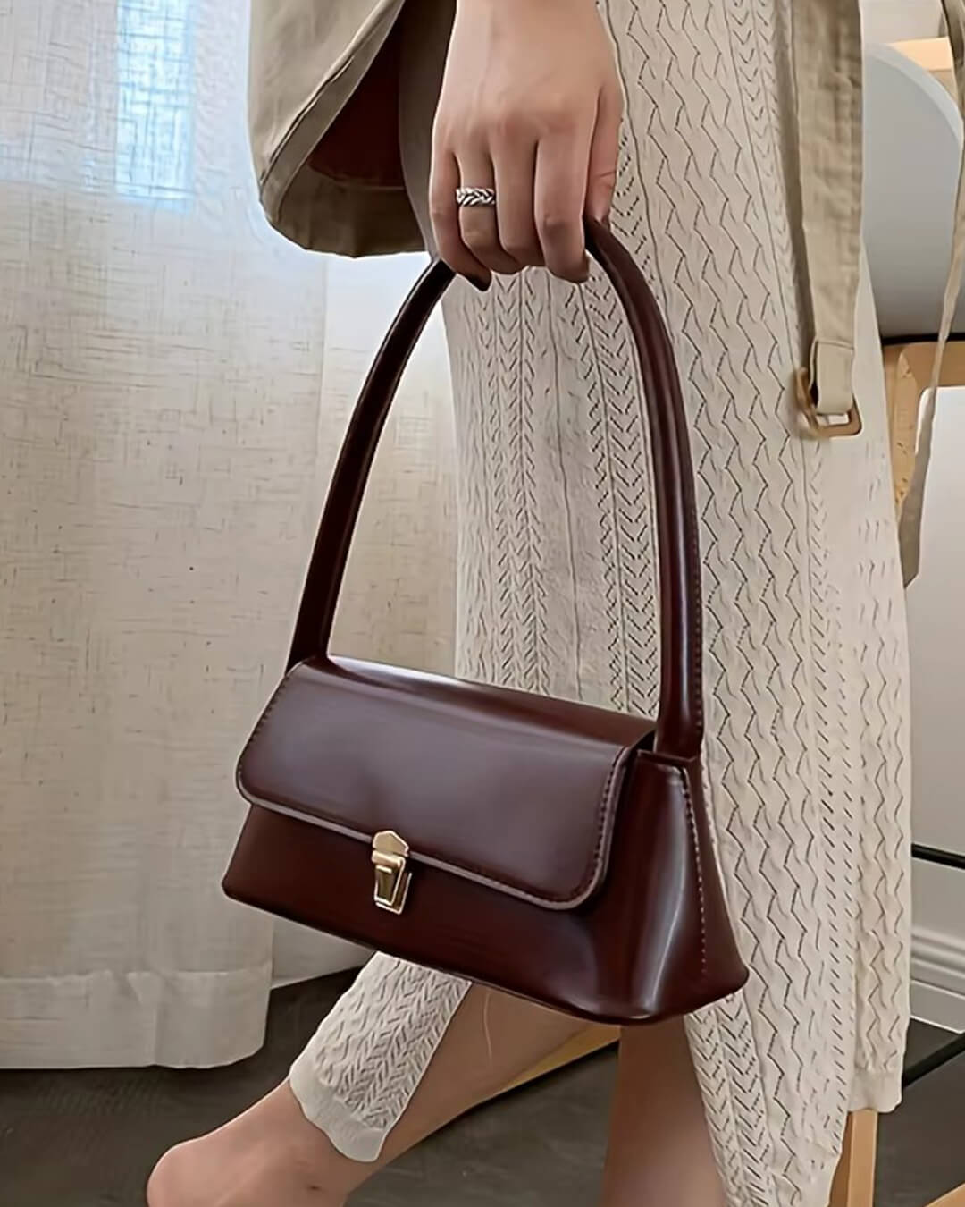 Moira Vintage Schultertasche mit Überschlagverschluss