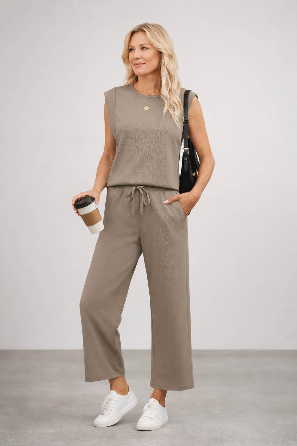 Nerina | Women's Two-Piece Set with Sleeveless Top and Wide-Leg Trousers