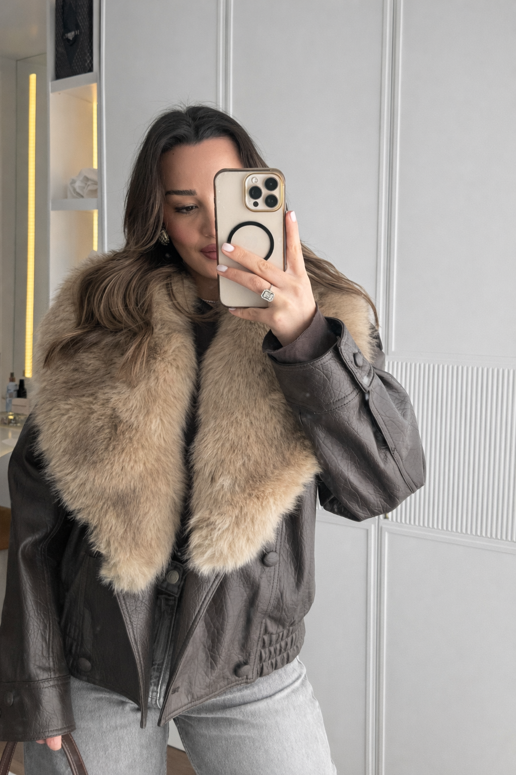 Nymera Women's Jacket with Large Lapel Collar