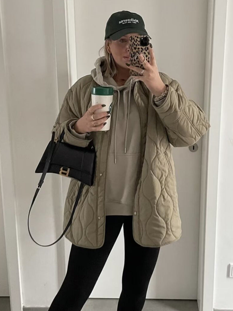 Sivya | Gestepptes Baumwolljacke Mit Rundhalsausschnitt