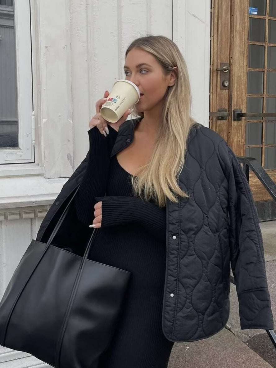 Sivya | Gestepptes Baumwolljacke Mit Rundhalsausschnitt