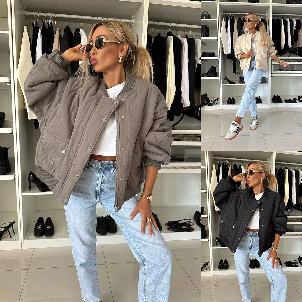 Keira | Gestepptes Oversize-Bomberjacke