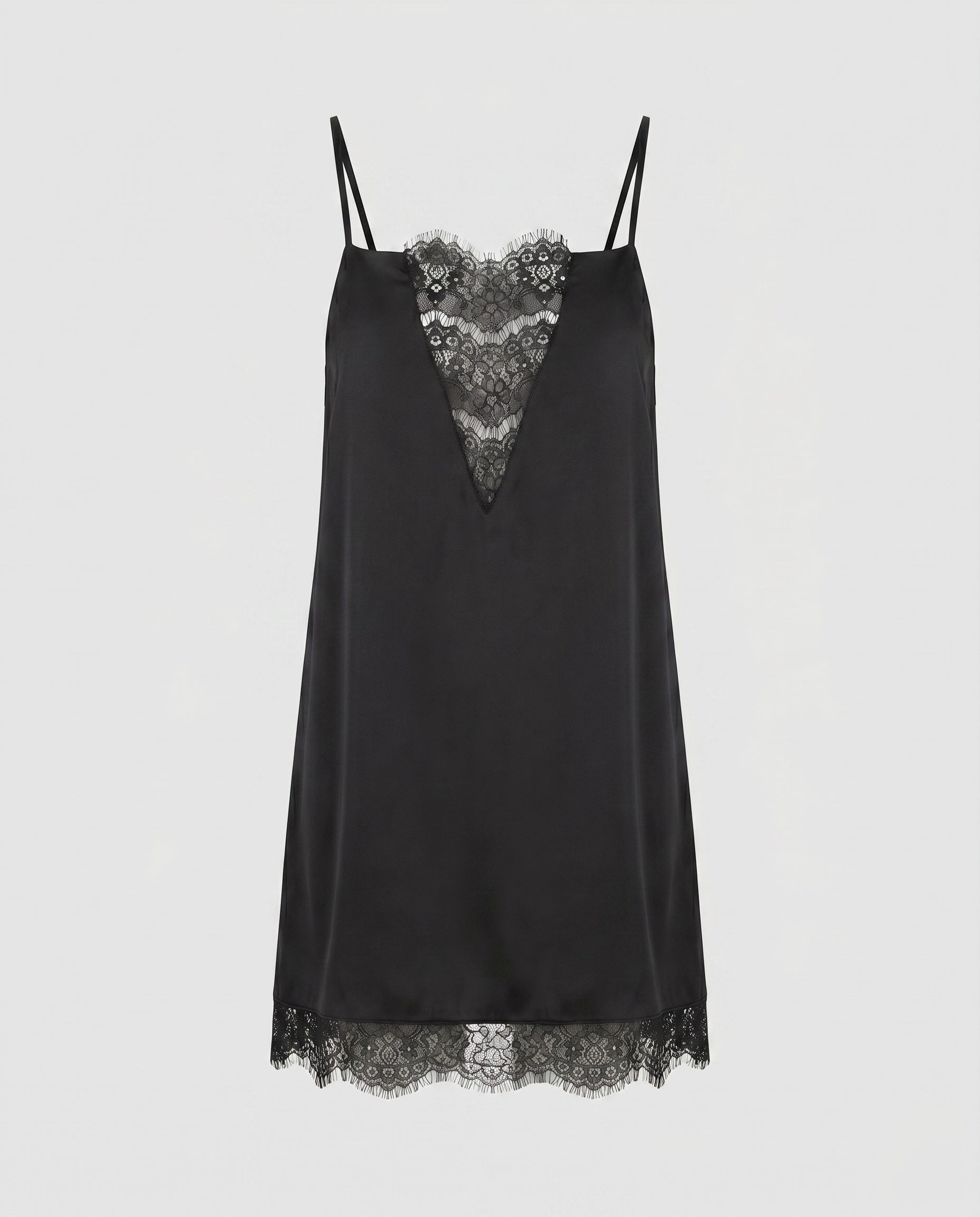 Women's Slip Dress with Lace Insert