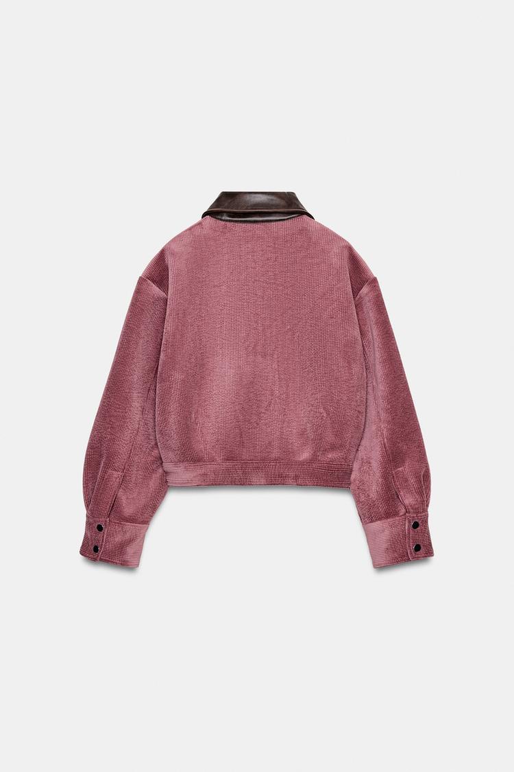 Roselina Damen Kurzjacke mit Reißverschluss und Umlegekragen