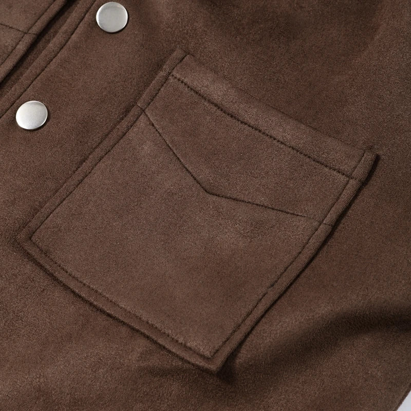 Karis | Damen Übergangsjacke Kurz Braun Mit Knöpfen & Taschen