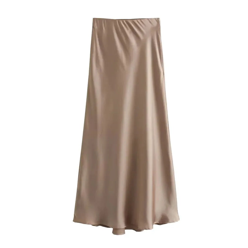 Women's maxi skirt with elastic waistband