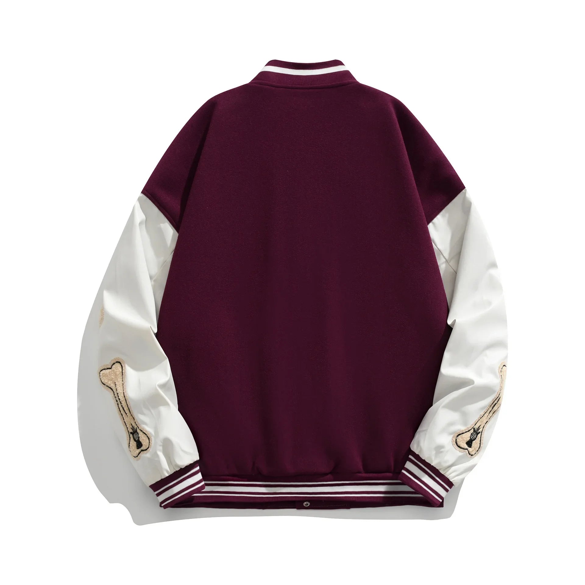 Beatrice | Harajuku Varsity Collegejacke mit Kunstleder-Ärmeln