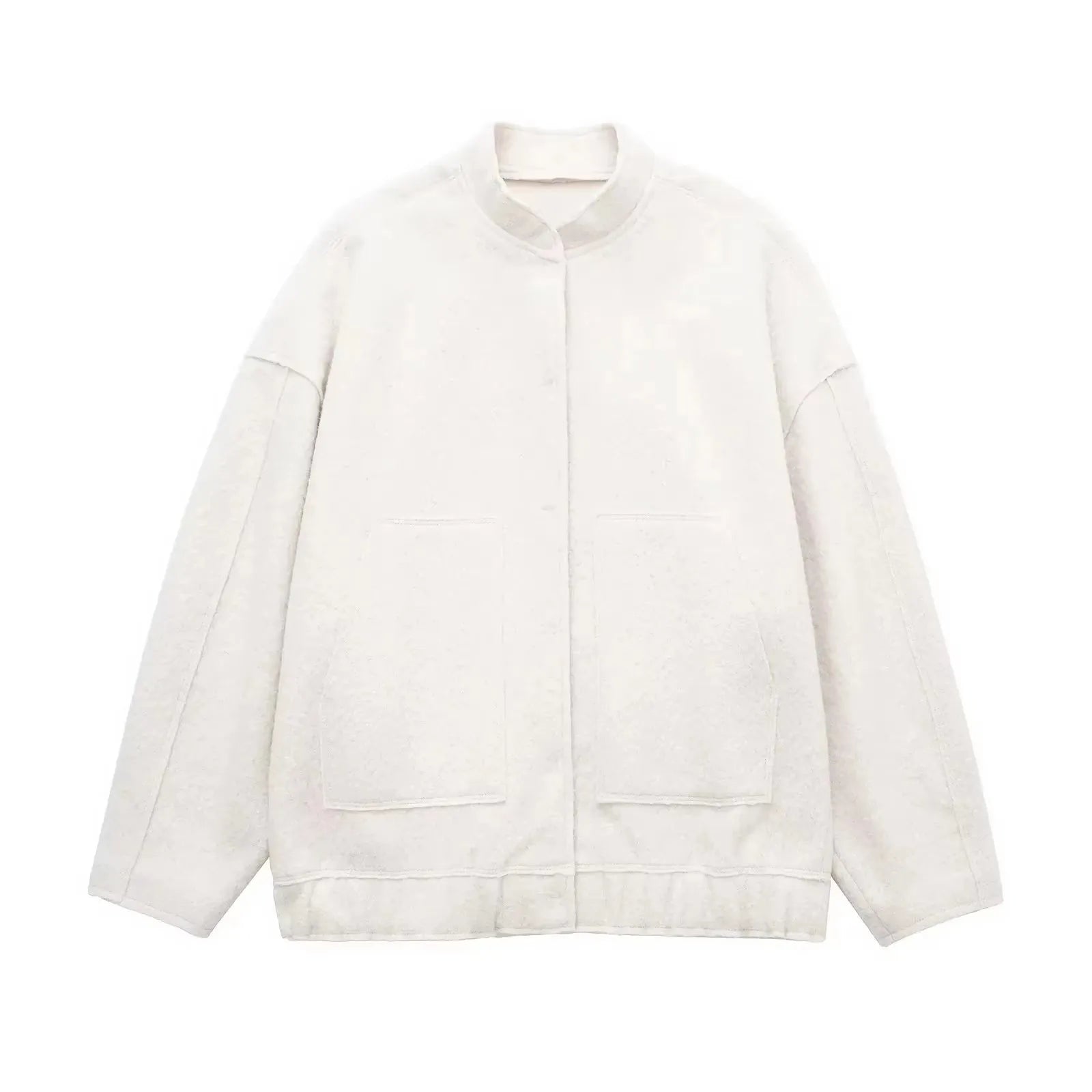 Melissa | Oversized Bouclé-Jacke mit Druckknöpfen