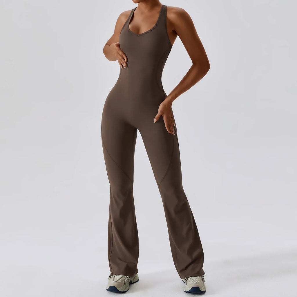 Alira | Yoga One-Piece with Figure-Hugging Design &amp; Flare Leg