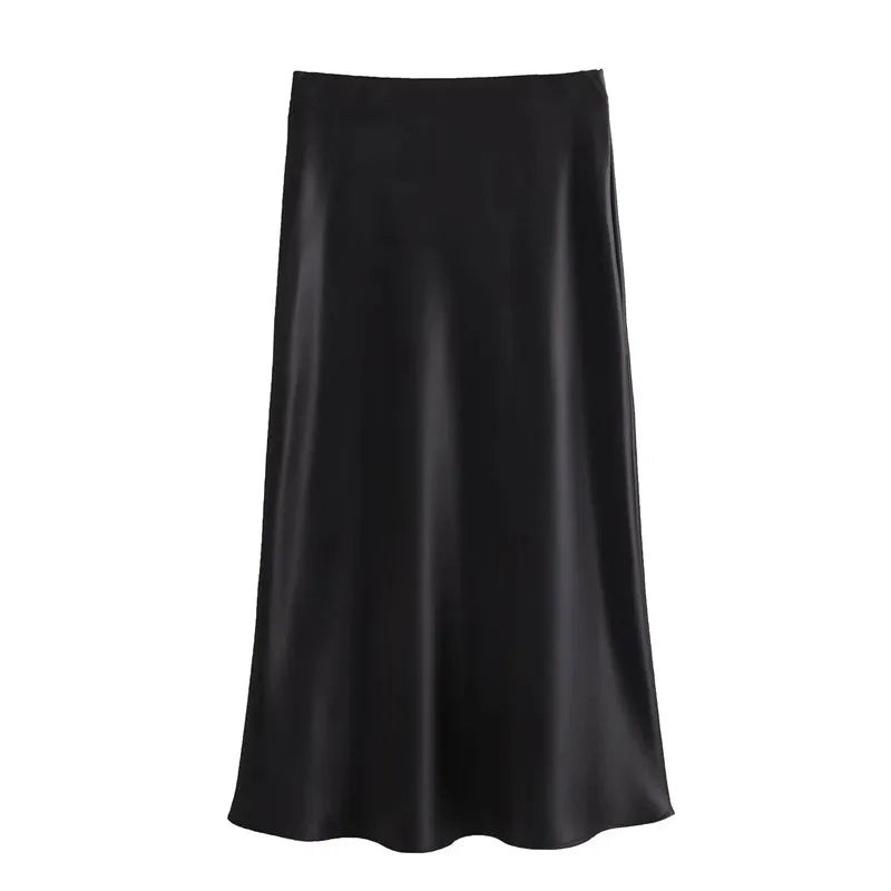 Women's maxi skirt with elastic waistband