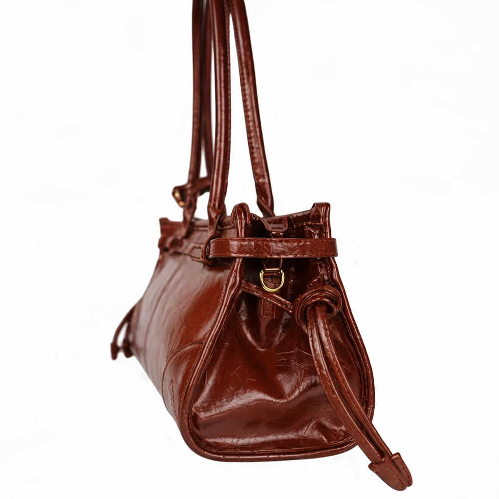 Savra Vintage Schultertasche mit Überschlagverschluss