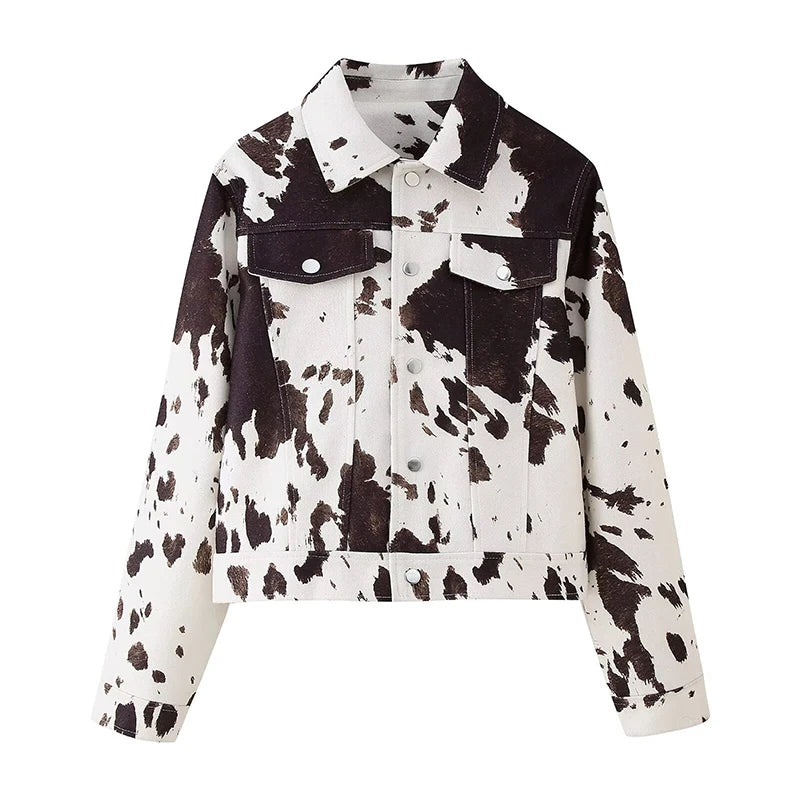 Aylin | Short jacket with cow print 