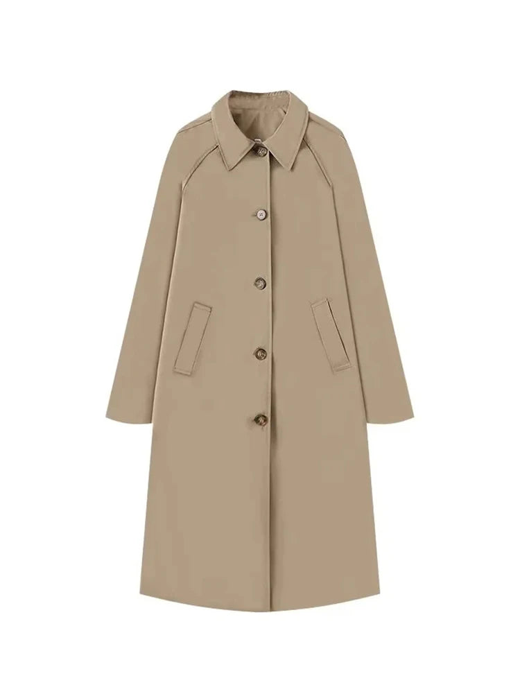 Noelle | Classic trench coat with hood and button placket