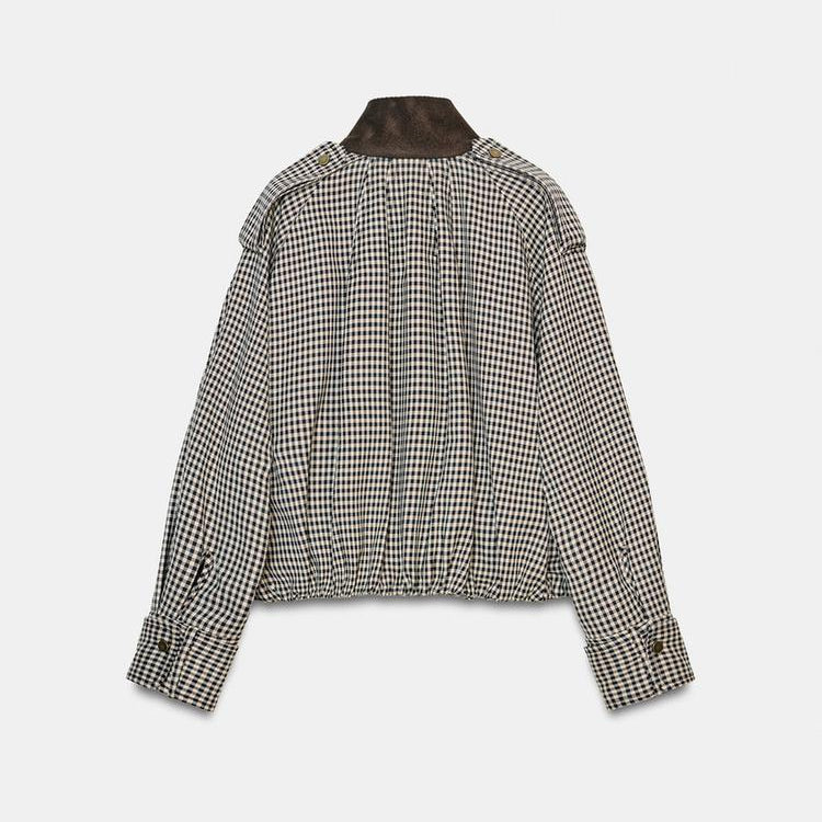 Taloria Women's Jacket with Stand-Up Collar and Button Placket