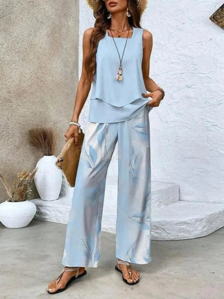 Tarena | Damen Zweiteiliges Set mit Top und Weiter Hose