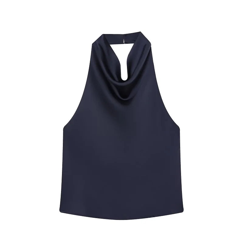 Thalira Damen Top mit Neckholder und Wasserfallausschnitt