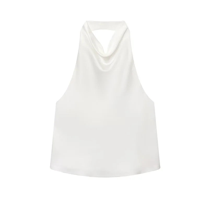 Thalira Damen Top mit Neckholder und Wasserfallausschnitt