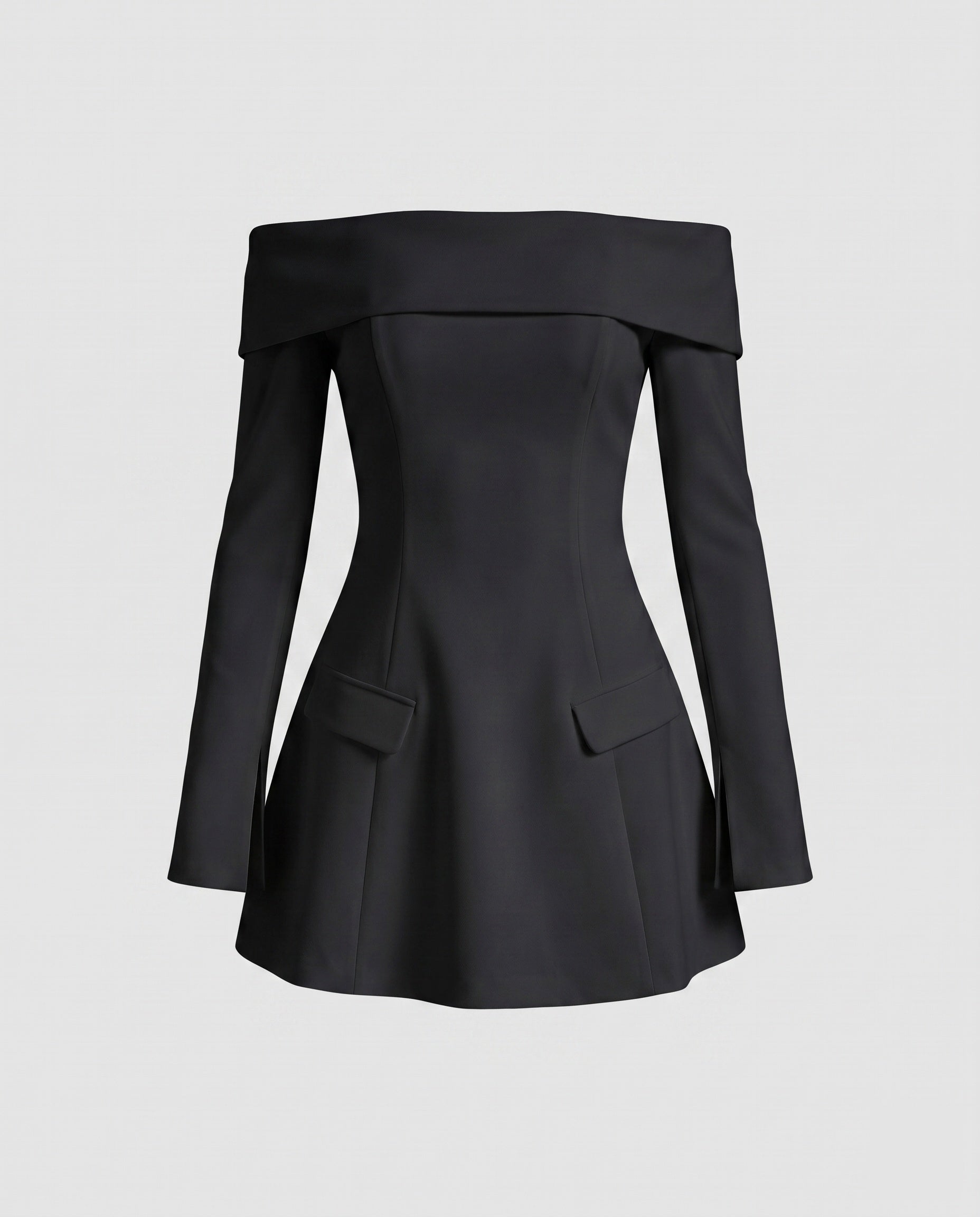 Thyone Damen Off-Shoulder Minikleid mit Taillenschnitt