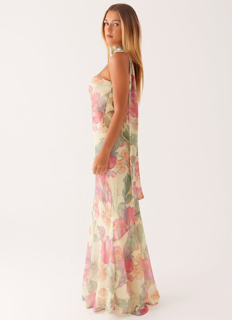 Milena | Langes Blumen-Kleid mit Rückenausschnitt
