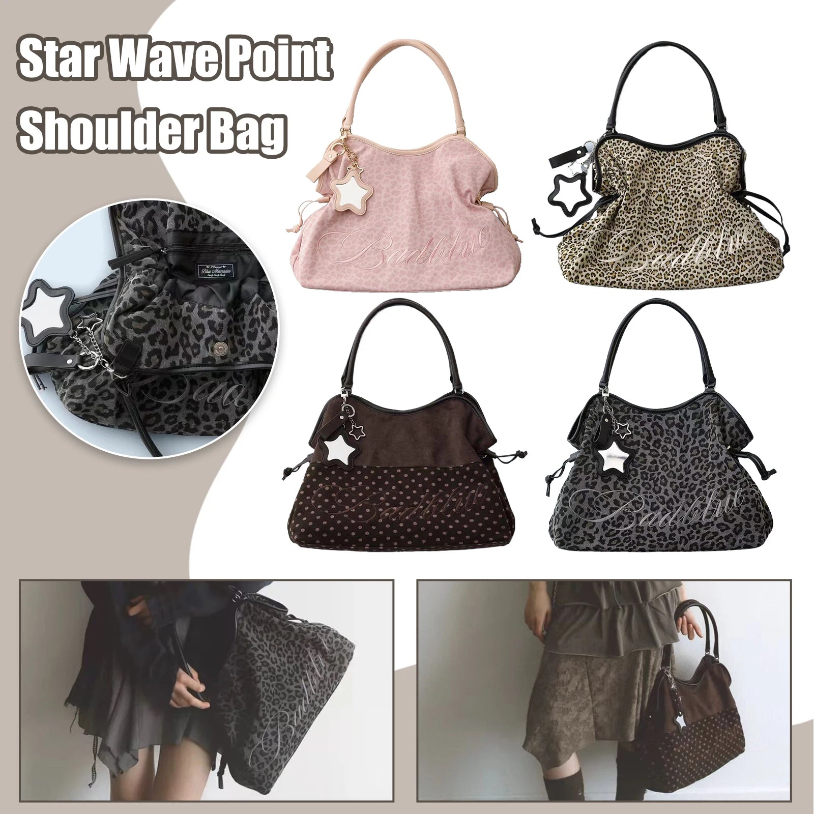 Zireva | Damen Schultertasche mit Sternanhänger