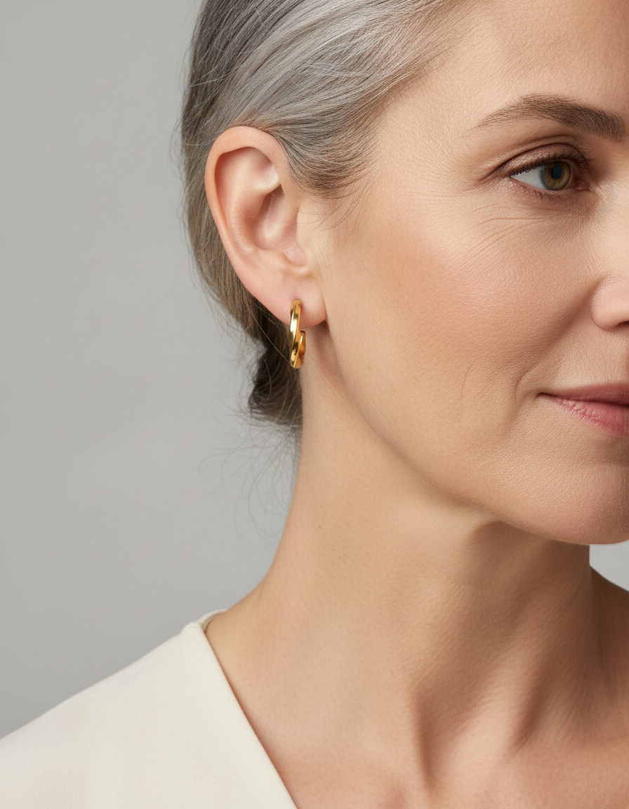 amara sculpted open hoop earrings - lifestyle