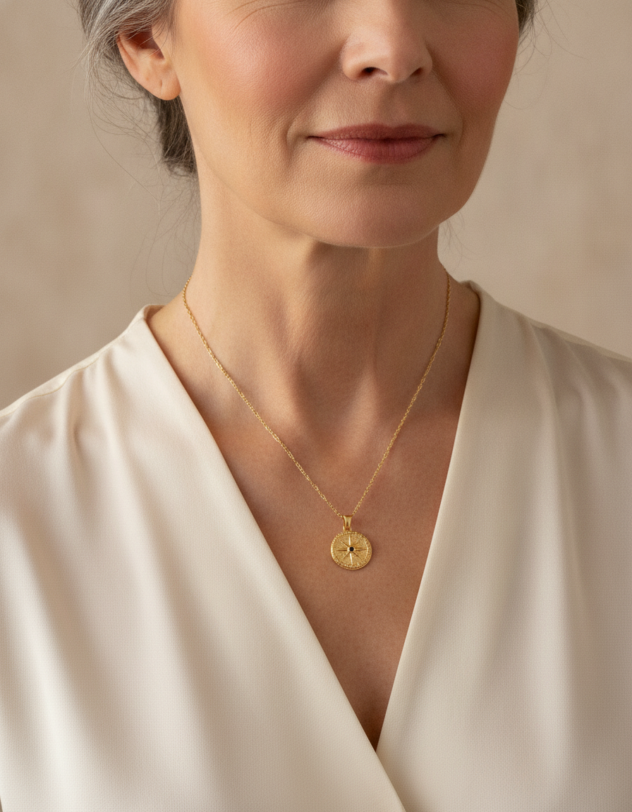 astra zircon pendant necklace - lifestyle