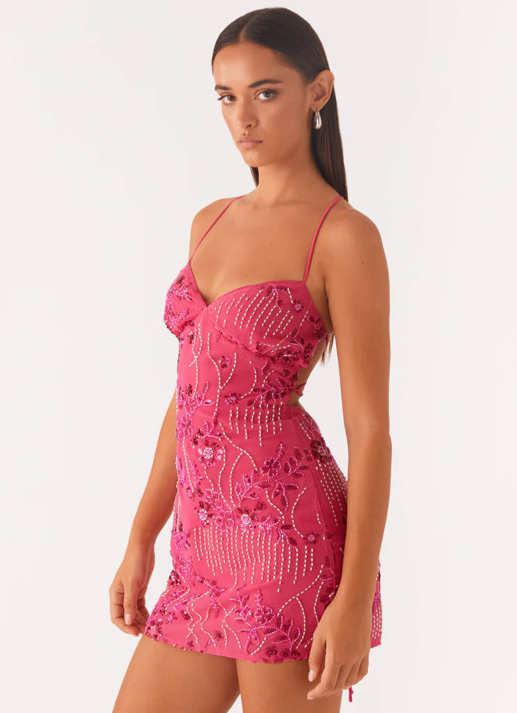 Mandy | Rückenfreies Paillettenkleid